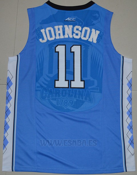 Camiseta NCAA North Carolina Tar Heels Brice Johnson #11 Azul